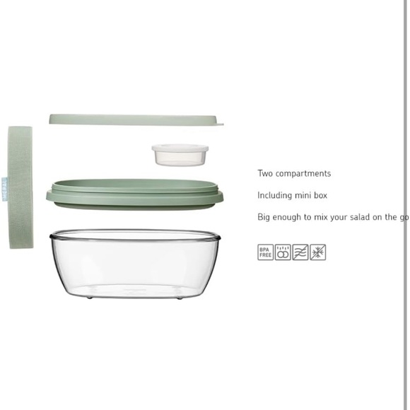 NWT Anthropologie MePal Salad Box, Nordic green, bento, meal prep container - Picture 11 of 13